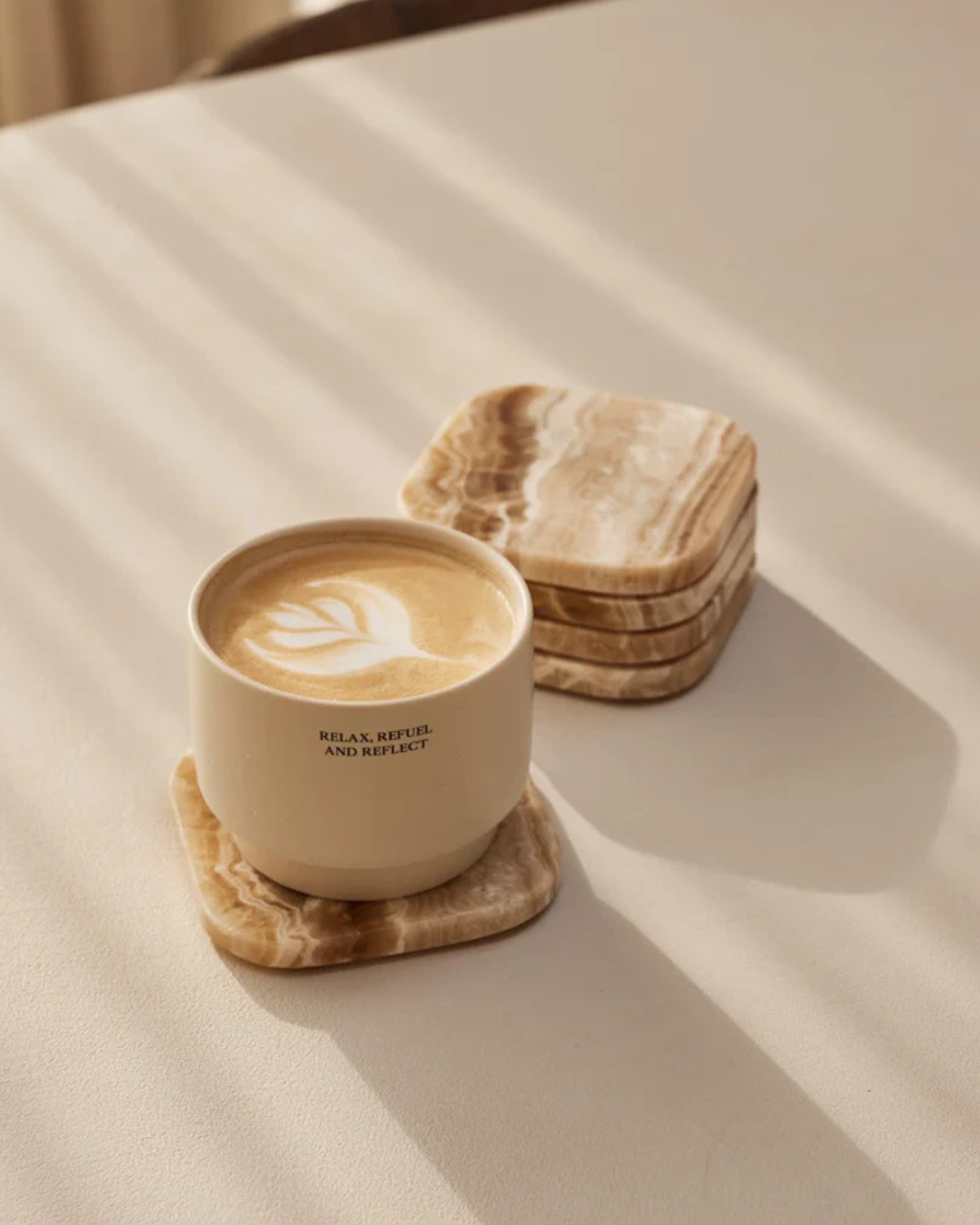 4 Marmeren Onderzetters Onyx