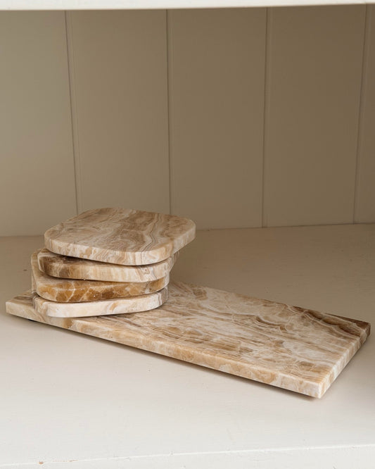 ONYX NATUURSTEEN ONDERZETTERS & DIENBLAD
