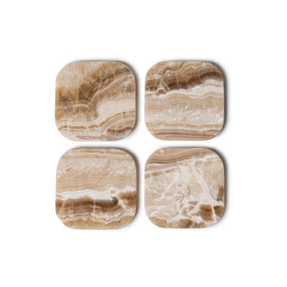 4 Marmeren Onderzetters Onyx
